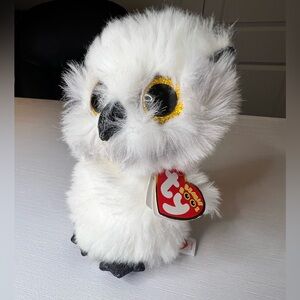 Ty White and Black Plush Owl Toy